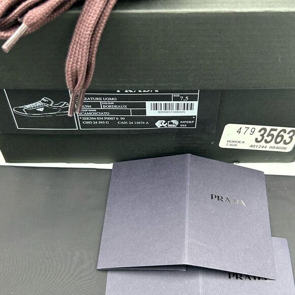 Men's Prada triangle logo suede sneakers size 8.5 US made in Italy - Picture 4 of 15